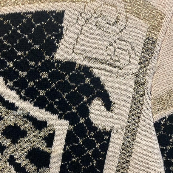 Dream State metallic retro flower baroque patterned sweater size M - Picture 6 of 9